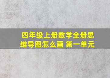 四年级上册数学全册思维导图怎么画 第一单元